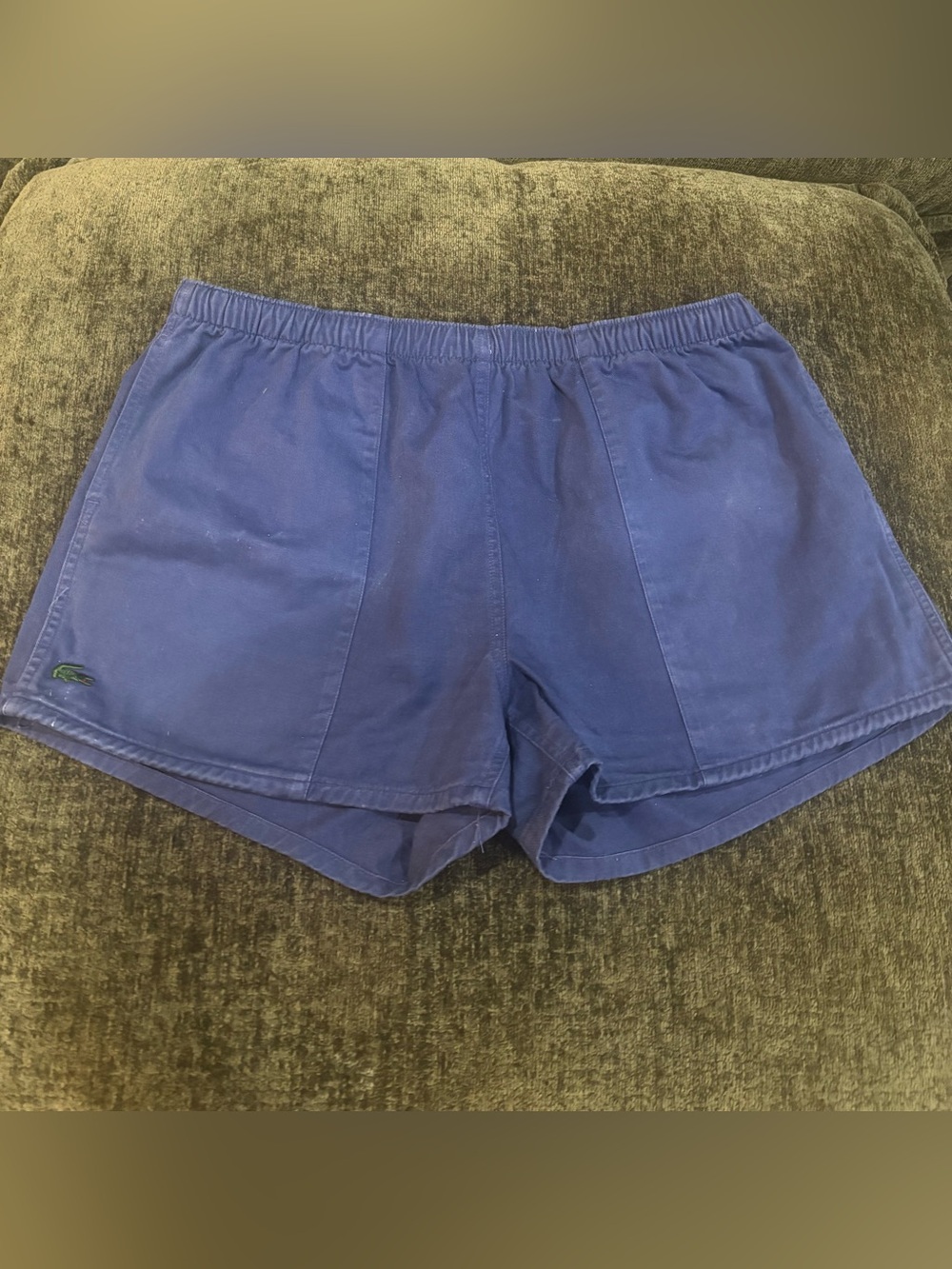 VTG LACOSTE Shorts Size XL 100% Cotton blue retro sport style Drawstring